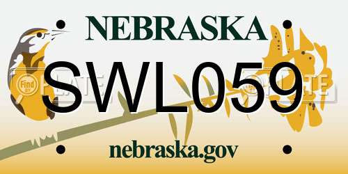 SWL059 Nebraska License Plate