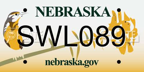 SWL089 Nebraska License Plate