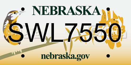 SWL7550 Nebraska License Plate