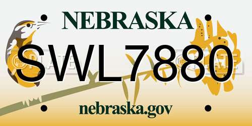 SWL7880 Nebraska License Plate