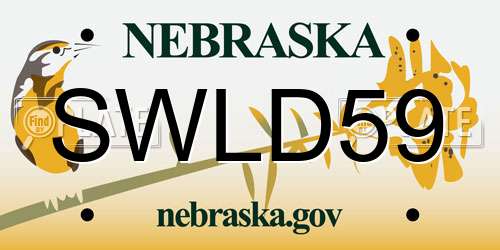 SWLD59 Nebraska License Plate