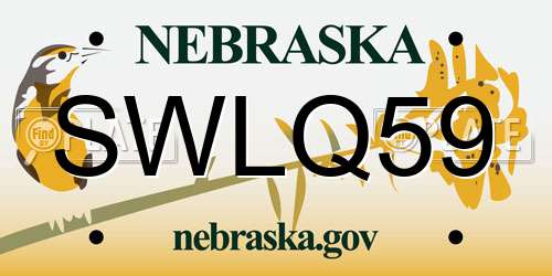 SWLQ59 Nebraska License Plate