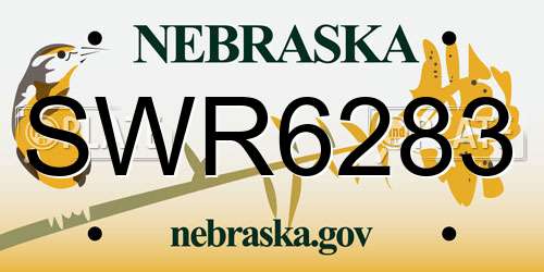 SWR6283 Nebraska License Plate