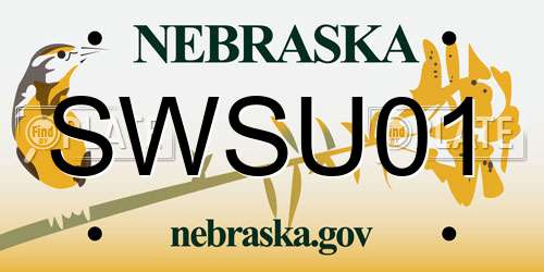 SWSU01 Nebraska License Plate