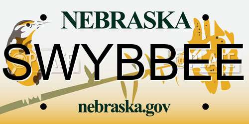 SWYBBEE Nebraska License Plate