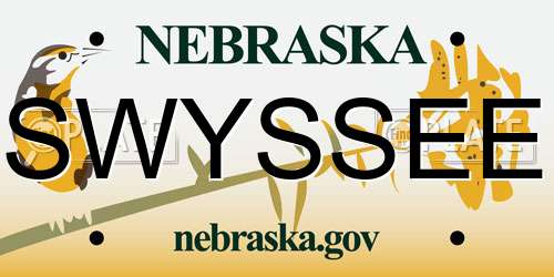 SWYSSEE Nebraska License Plate