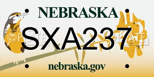 SXA237 Nebraska License Plate