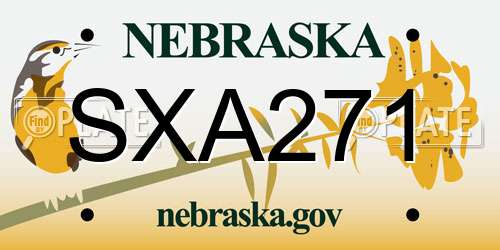 SXA271 Nebraska License Plate