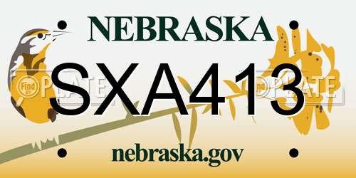 SXA413 Nebraska License Plate