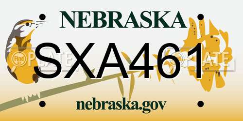 SXA461 Nebraska License Plate
