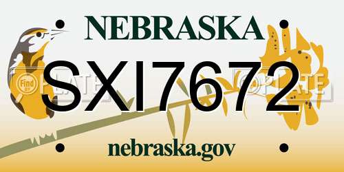 SXI7672 Nebraska License Plate