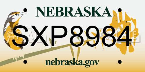 SXP8984 Nebraska License Plate