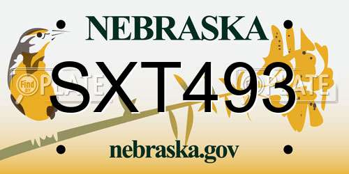 SXT493 Nebraska License Plate