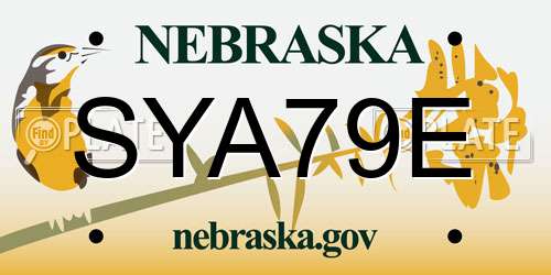 SYA79E Nebraska License Plate