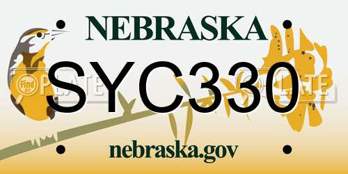 SYC330 Nebraska License Plate