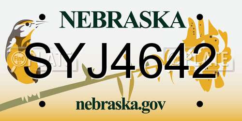 SYJ4642 Nebraska License Plate