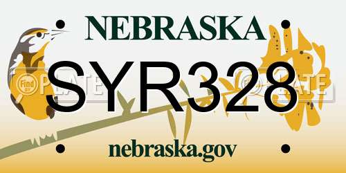 SYR328 Nebraska License Plate