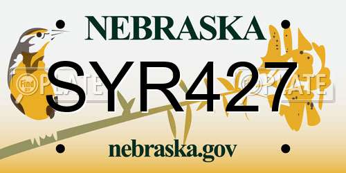 SYR427 Nebraska License Plate