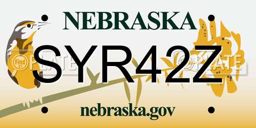 SYR42Z Nebraska License Plate