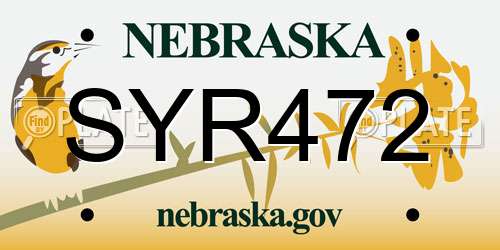 SYR472 Nebraska License Plate
