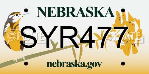SYR477 Nebraska License Plate