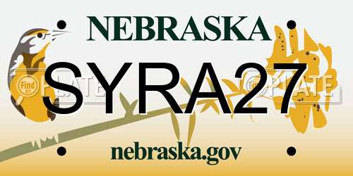 SYRA27 Nebraska License Plate