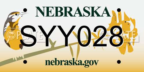 SYY028 Nebraska License Plate