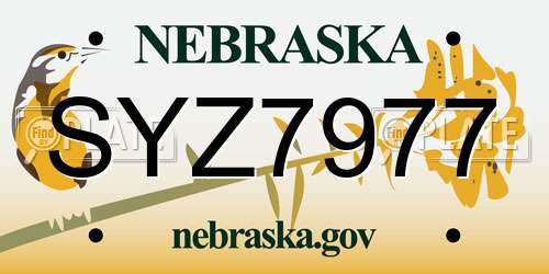SYZ7977 Nebraska License Plate