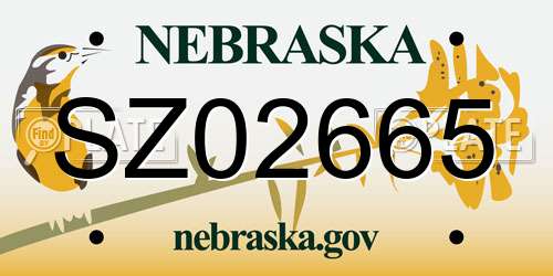 SZ02665 Nebraska License Plate