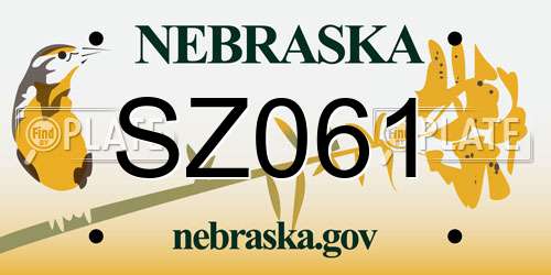 SZ061 Nebraska License Plate