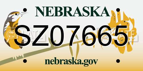 SZ07665 Nebraska License Plate