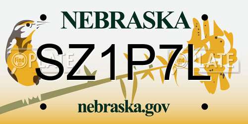 SZ1P7L Nebraska License Plate