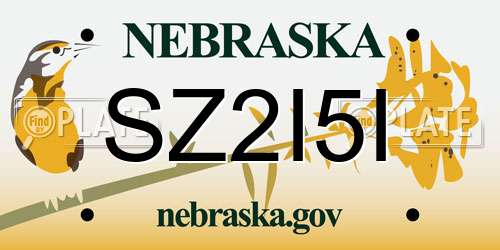 SZ2I5I Nebraska License Plate