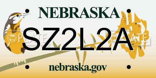 SZ2L2A Nebraska License Plate
