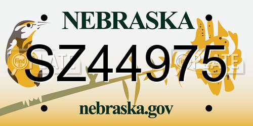 SZ44975 Nebraska License Plate