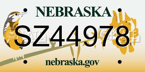 SZ44978 Nebraska License Plate