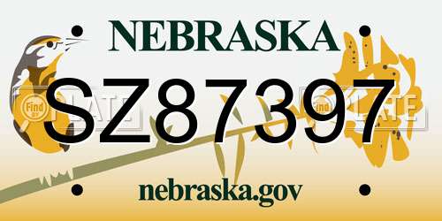 SZ87397 Nebraska License Plate