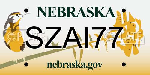 SZAI77 Nebraska License Plate