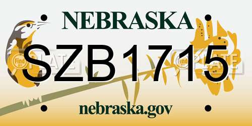 SZB1715 Nebraska License Plate