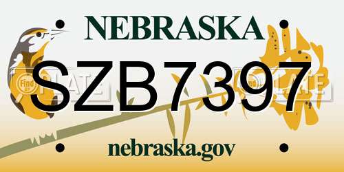 SZB7397 Nebraska License Plate