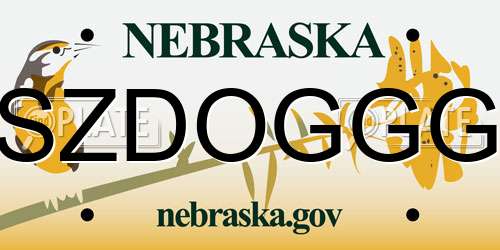 SZDOGGG Nebraska License Plate