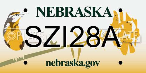 SZI28A Nebraska License Plate