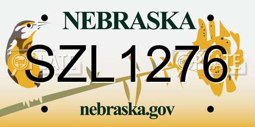 SZL1276 Nebraska License Plate