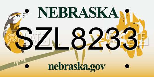 SZL8233 Nebraska License Plate