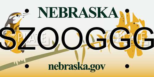 SZOOGGG Nebraska License Plate