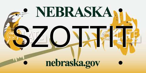 SZOTTIT Nebraska License Plate