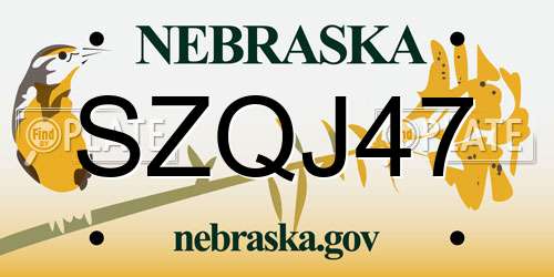 SZQJ47 Nebraska License Plate