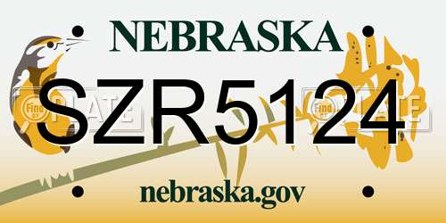 SZR5124 Nebraska License Plate