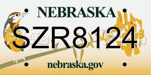 SZR8124 Nebraska License Plate