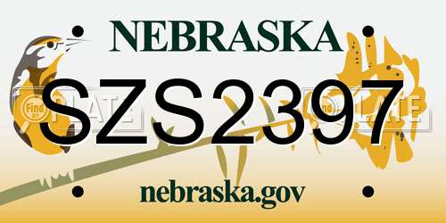 SZS2397 Nebraska License Plate